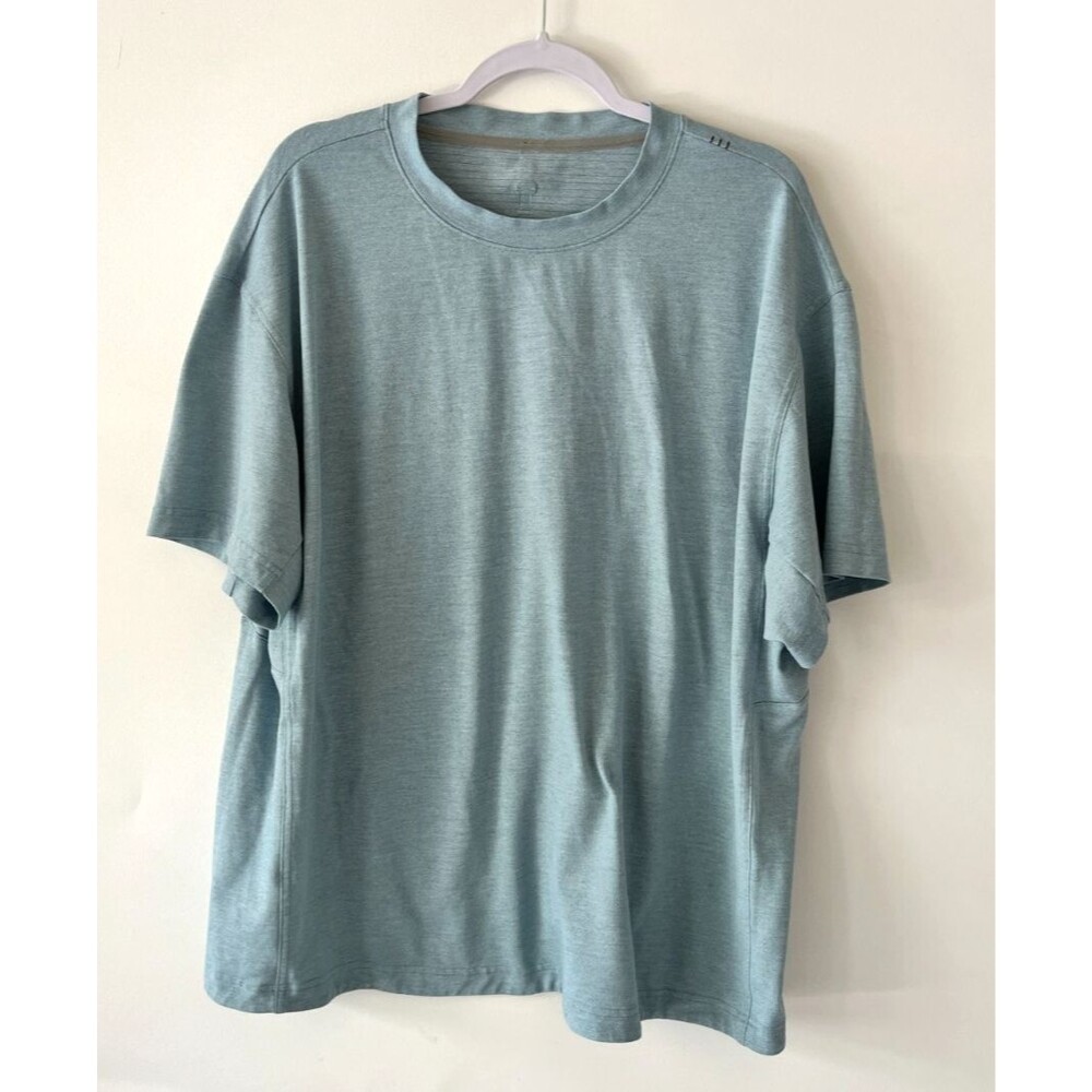 Lululemon License To Train Mens Short Sleeve T-Shirt Blue Striped XXL? Gym